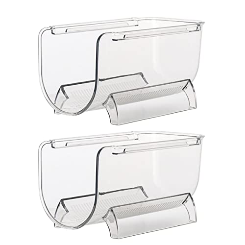 DINHEAROM 2Piezas Estanterías Apilables para Vino Organizador De Refrigerador Soporte De Botella De Vino Transparente para Cocina