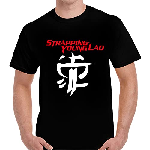 Photo de Retro Tees Men's Short Sleeve Printed O-Neck Strapping Young Lad Metal Logo Men's Black T-Shirt Sizes S to 3XL