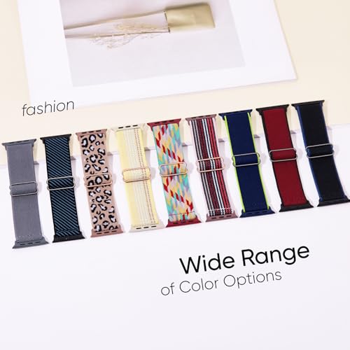 Image of Stretchy Bands Compatible with Apple Watch Band 40mm 38mm 41mm 42mm 44mm 45mm 46mm 49mm Women Men, Nylon Solo Loop Elastic Sport Straps for iWatch Series 11 10 9 8 7 6 5 4 SE 3 Ultra