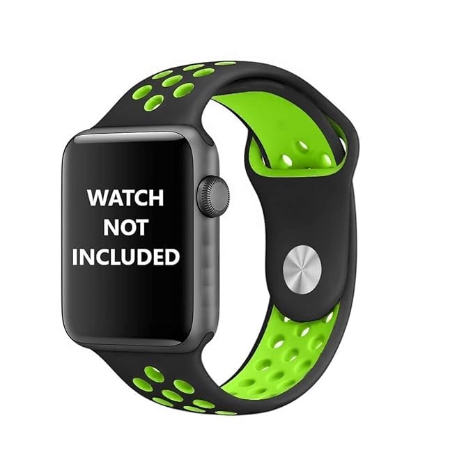 Image of TechMount Silicone Luxury Dotted Sports Watch Band Strap Compatible with Apple Watch Straps 42mm 44mm 45mm 46mm 49mm iWatch Ultra & SE & Series 8 /7 /6 /5 /4 /3 /2 /1 Breathable Replacement Strap