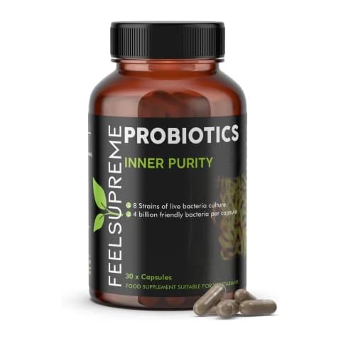 Probiotics for Gut Health 4 Billion Multi-Strain Live Friendly Bacteria Bio Cultures 30 Capsules for Digestive & Gut Flora 100% Natural Complex Acid-Resistant Cover