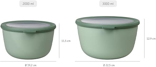 Miniatura 7 de Rosti Mepal RST62160WH Cirqula - Cuenco para almacenar alimentos y servir con tapa, bajo 2.3 cuartos de galón, color blanco