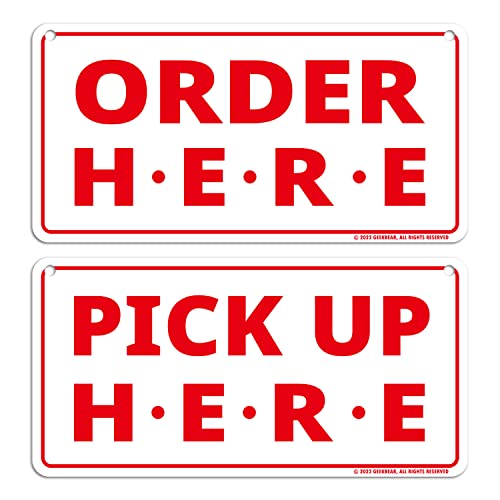 Order Here Pick Up Here Sign (White)