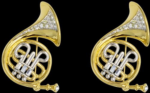 Image of Set of 2 Brooch Lapel Pins With Rhinestones