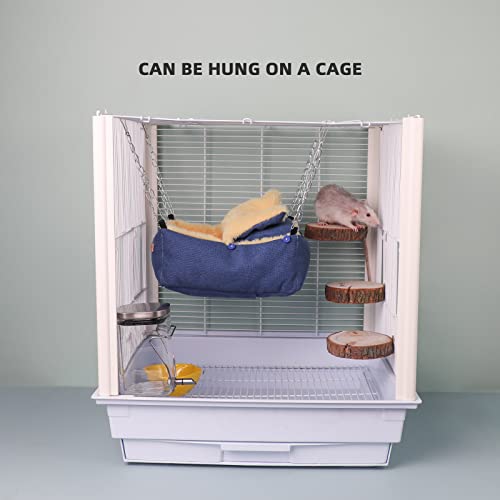 Rat Hammock For Cage, Guinea Pig Hideout Small Animal Hammock House Rat Hut, Sugar Gliders Beds Cage Accessories For Chinchilla,Hamster,Rat,Bunny,Squirrel,Gerbil (Blue) #TOP1