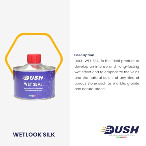 Image of DUSH Wet Look Stone Colour Enhancer Sealer for Marble, Granite & Natural Stone, Crystal, 1 Litre (250 ml)