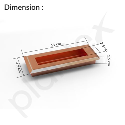 Image of Plantex Sliding Door Handle /Concealed Handle for Sliding Door /96mm Concealed Handle for Wardrobe /Kitchen Cabinet - Pack of 4 (Rose Gold)