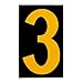 Brady 5890-3, 58903 Bradylite Reflective Number and Letter, (12 Packs of 25 pcs)