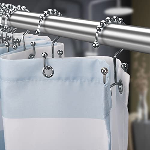 Titanker Shower Curtain Hooks Rings, Rust-Resistant Metal Double Glide Shower Hooks For Bathroom Shower Rods Curtains, Set Of 12 Hooks - Chrome #TOP1