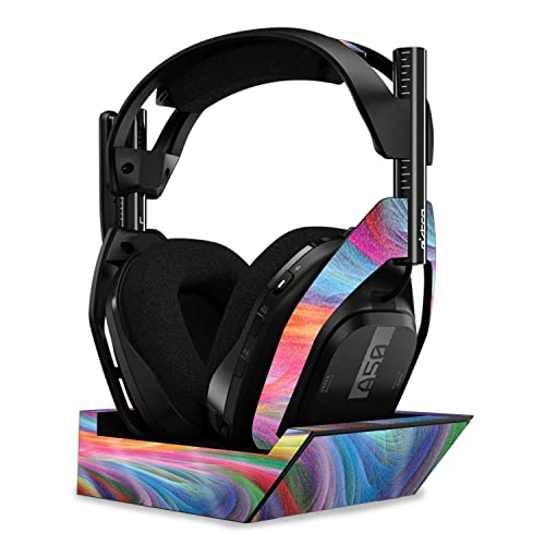 Image of MightySkins Glossy Glitter Skin Compatible with Astro A50 Wireless Headphones + Base Station (Gen 4) - Rainbow Waves | Protective, Durable High-Gloss Glitter Finish | Easy to Apply | Made in The USA