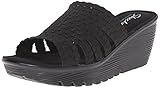 Skechers Cali Women's Parallel-Milk And Honey Wedge Sandal,Black,8.5 M US