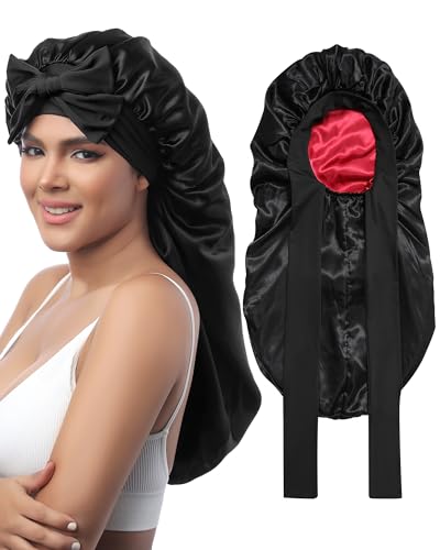 AWAYTR Satin Reversible Sleep Bonnet for Long Hair