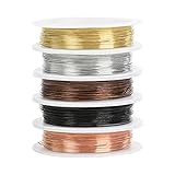 5 VERSCHIEDENE FARBEN: Unser Schmuckdraht Set beinhaltet die folgenden 5 leuchtenden Farben: goldener Draht, Silberdraht, braun, schwarz und Kupferdraht. Der Biegedraht zum Basteln ist glänzend und da das Set eine Reihe an verschiedenen Farben beinhaltet, kann der Metalldraht für viele verschiedene Projekte sowohl zusammen als auch separat verwendet werden. Der Draht für Schmuck ist biegsam und für verschiedene Verwendungen einfach zu bearbeiten und zu modellieren.