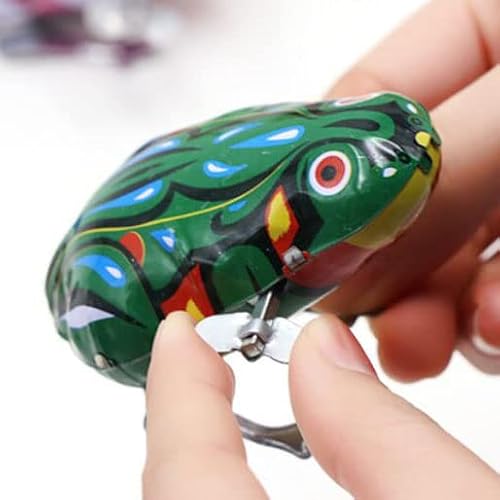 HYSTYLE 4 Pack Clockwork Spring Wind Up Metal Jumping Frog Cock Rabbit Turtle, Retro Vintage Wind Up Clockwork Toy Kids Children Party Favors Christmas Stocking Stuffers - Thumbnail 7