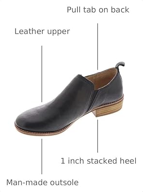 Sofft Naisbury - Shoes for Women - Leather Upper - Slip-on Style - Stacked Heel - Round Toe Silhouette Black 6 M (B)