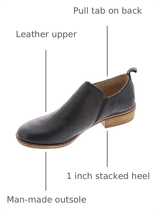 Sofft Naisbury - Shoes for Women - Leather Upper - Slip-on Style - Stacked Heel - Round Toe Silhouette Black 6 M (B)