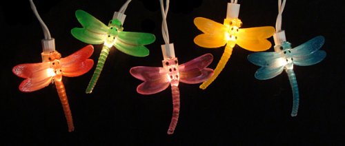 Northlight 10-Count Dragonfly Summer Garden Outdoor Patio Lights, 7.25Ft White Wire #TOP2