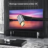 NFHK Kątowy kabel USB-C USB 3.1 typu C męski na żeński przedłużacz do transmisji danych 10 Gb/s 100 W z rękawem do laptopa 200 cm