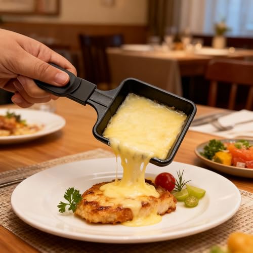 Kosmosta Revestimiento antiadherente Mini Grill Cheese Pan Accesorios para derretir Raclettes Bandejas de repuesto Raclette Platos Mini sartenes para raclette, forma cuadrada (8 piezas) - imagen 2