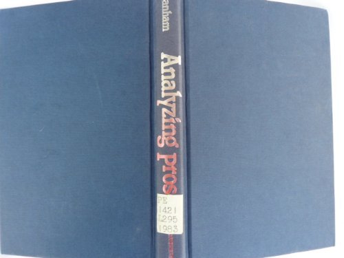 Analyzing Prose 0684178346 Book Cover