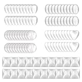 100pcs Glass Cabochons Clear Dome Tiles for Cameo Pendants Photo Craft Jewelry Making(Round, Oval, Square, Teardrop, Heart-Shape)