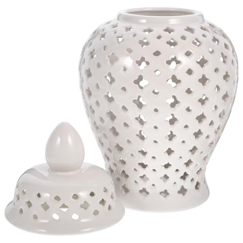 Vase en céramique blanc ajouré pour sublimer vos fleurs séchées