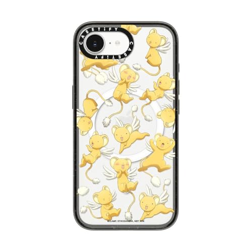 CASETiFY �C���p�N�g iPhone 16e �P�[�X [MagSafe�Ή�/���^ �y��/�ϏՌ�/Cardcaptor Sakura Co-lab] - �N���A �u���b�N - Kero-chan Medley Phone Case