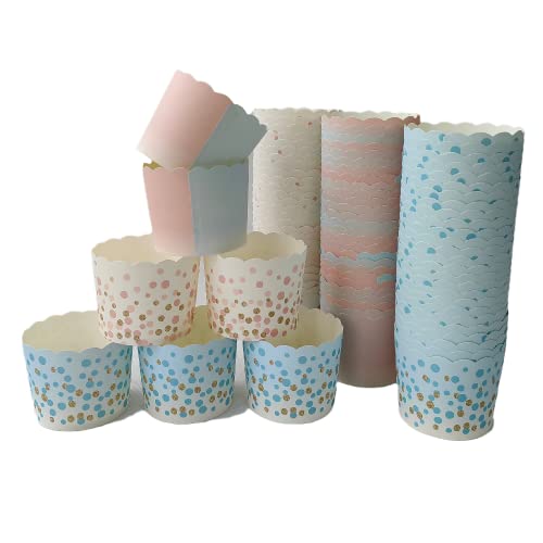 Paper Baking Cups 90-Pack Large Greaseproof Baking Cups Cupcake Muffin Cases Disposable Cupcake Wrappers For Birthday Baby Shower And Party Decorations-Gradient Pattern #TOP11