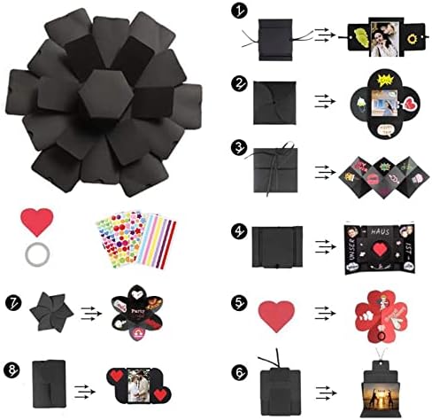 DIY Explosion Box, Creative DIY Handmade Surprise Explosion Gift Box Love Memory, Scrapbooking Photo Album Gift Box for Birthday Valentine's Day Anniversary Wedding Christmas Festival