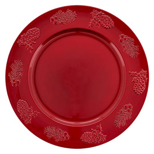 Holly Berry Design Charger Plates (Set of 4)