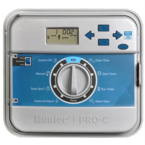 Hunter Pro-C Modular Outdoor Irrigation Controller Gray 4-Station Base Unit Controller Outdoor Mount with 120 VAC Internal Transformer Expandable to 16 Stations B00LBGQ4K2