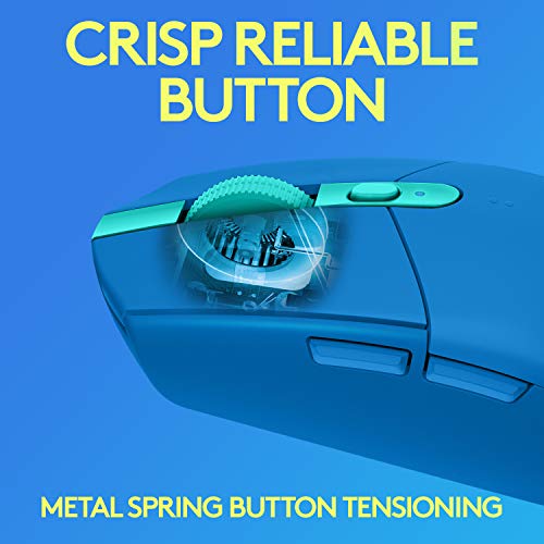 Image of Logitech G305 LIGHTSPEED Wireless Gaming Mouse, HERO Sensor, 12,000 DPI, Lightweight, 6 Programmable Buttons, 250h Battery, On-Board Memory, Compatible with PC, Mac - Blue