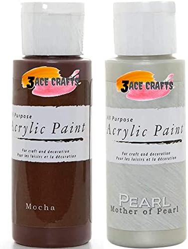 3 Ace Crafts Pack of 2 - Metallic Silver & Metallic Antique Gold - Acrylic Paint 59ml - Decoration Kids, Garden Furniture Ornaments, Outdoor Paint, Air Drying, Modelling Clay, Plastic, Board & Paper