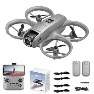 Drone with Camera 1080P for Kids Adults, Mini HD FPV Drone Kit, w/ 2 Batteries, One Key Take Off/Land, Altitude Hold, Headless Mode, 360°Flip, Gestures Selfie, 3 Speed Mode, Waypoint Fly -Gray