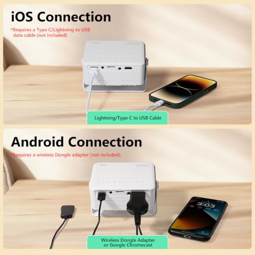 Image of Yoton Y3 Mini Projector, Ultra-Compact 317g, 360 Stand, Auto Keystone