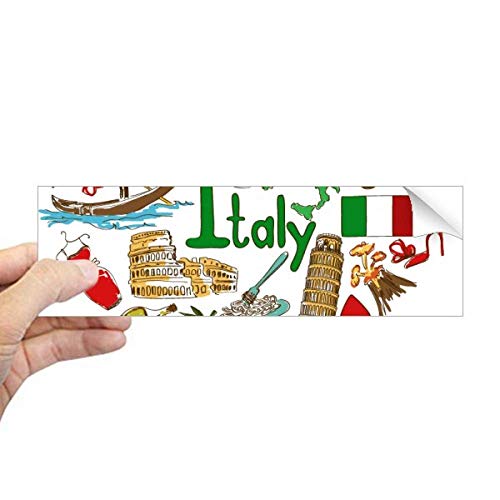 Bandera de Italia rectangular en pegatina de corazón para decorar tu cuaderno de viajes