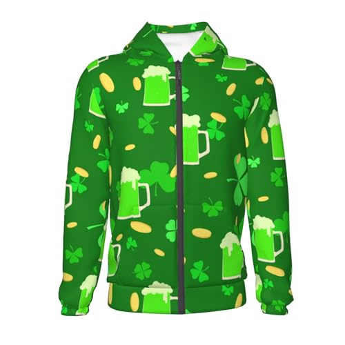 St Patrick's Day2 Kid Hoodies Boys Zip Up Sweatshirts Girls Pullover with Pocket2