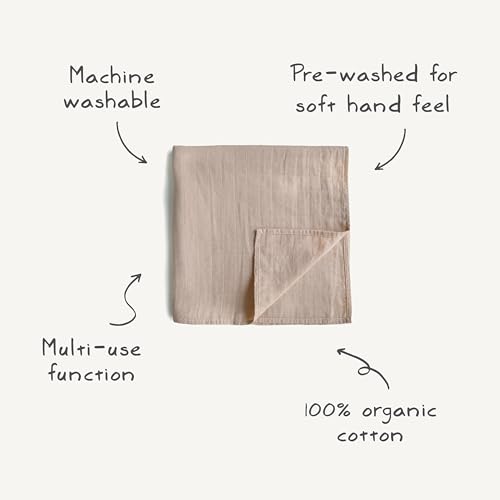 Image of mushie Muslin Baby Swaddle Blanket | 100% Organic Cotton (Space)