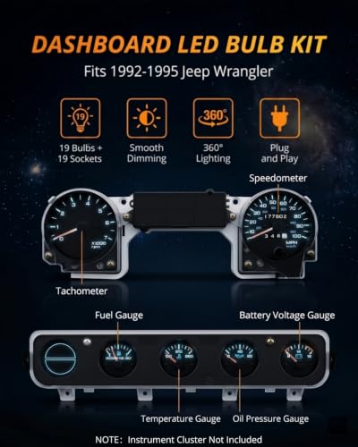 Kit completo de luces LED azul hielo para Jeep Wrangler 1992-1995 miniatura 2
