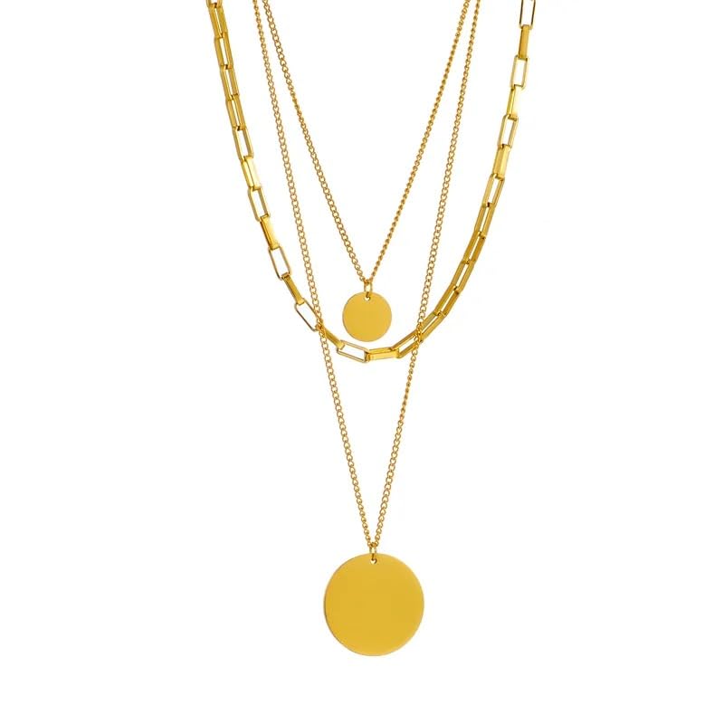 Purple Secret Stainless Steel Three Layered Necklace For Women, Link Chain Coin Necklace, 18K Gold Plated Necklace, Valentines Gift for Girlfriend, Gifts for Women, Valentines day Gift for women (B0CTTS7TH5) Amazon Price History, Amazon Price Tracker