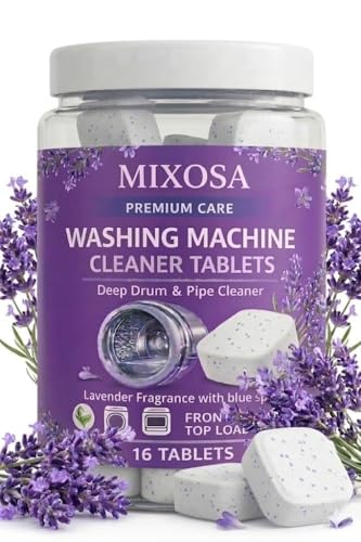 Image of Levender Washing Machine Cleaner Tablets (16 Tablets) | Drum & Pipe Deep Cleaner Scent Removes Odour, Limescale & Residue | For Front Load & Top Load Fully Automatic Washing Machines (Lavender)