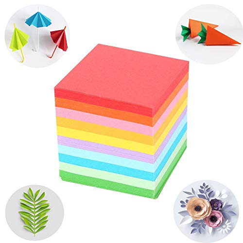520pcs Fogli colorati di carta, quadrato di carta