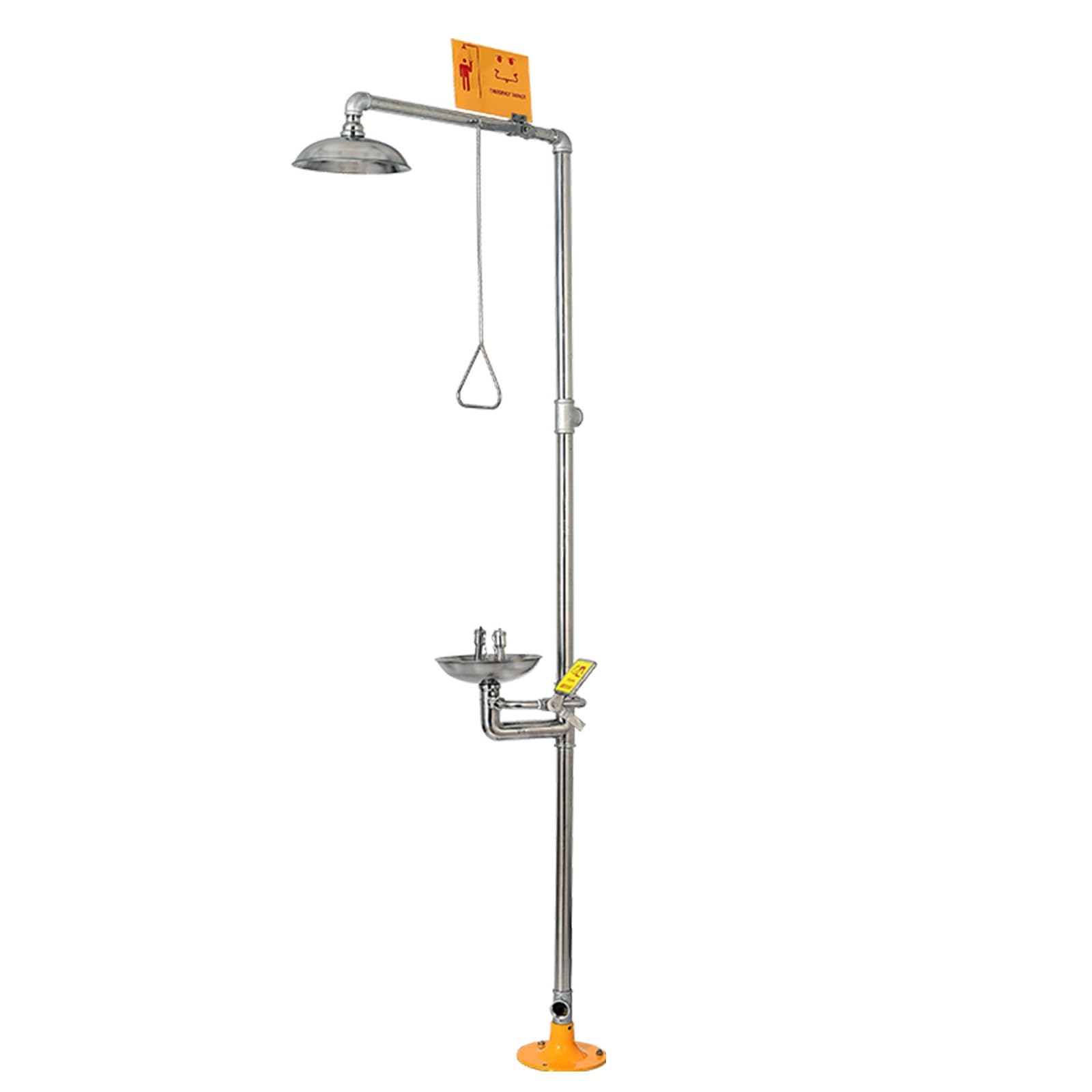 Estación de Ducha y lavaojos combinada, lavaojos de Emergencia de Acero Inoxidable 304, Kit de Ducha y lavaojos para Usar en Plantas químicas, Laboratorios y talleres de Obra.,