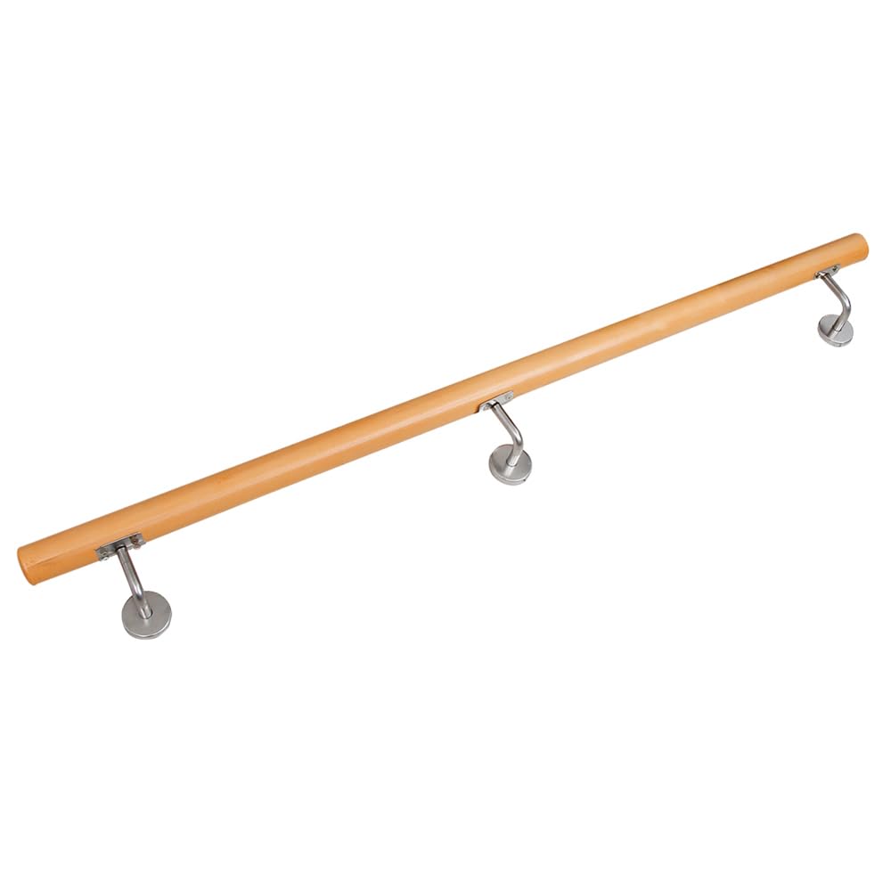 Buche Holz Handlauf Treppengeländer Geländer für Treppe Wandhandlauf Wand seitliche Montage Auswahl Länge 80-500 cm, Länge:180 cm