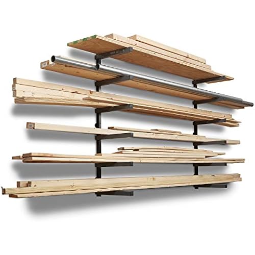 BORA Wood Rack, 6-Level Wall Mount Lumber Storage Rack for Wood Storage