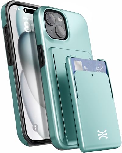 Étui portefeuille rigide antichoc TORU CX PRO vert avec coque fine porte-carte