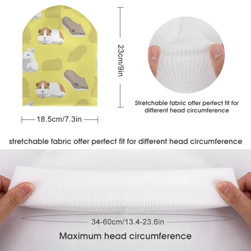 Funny Cute Animal Guinea Pig Kids Beanie Hat for for Girls Boys Children Cap Winter Knitted Chemo Cancer Headwear Accessories Gifts Decoration Black2