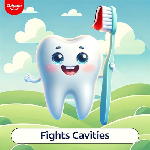 Image of Colgate Kids Tiger Toothpaste for 2-5 Years - 80gm, Tooth Paste with 50% Lesser Abrasive Formula for Protecting Against Cavities (Strawberry Flavour)