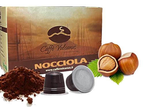 Caffè Vulcanus - 50 cápsulas de café con sabor a avellana - Cápsulas compatibles con máquinas domésticas Nespresso®*