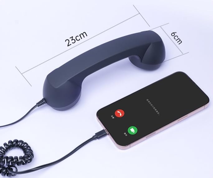 Miniatura 7 de 2026 Retro Phone Handset, Pop Phone RetroHandset,Type-C Phone Handset for Calls,Mobile Video Conferences, Meetings (Red)